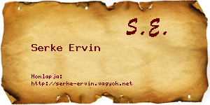Serke Ervin névjegykártya