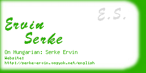 ervin serke business card